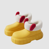 Weihnachts-Elch-Plateau-Plüsch-Hausschuhe